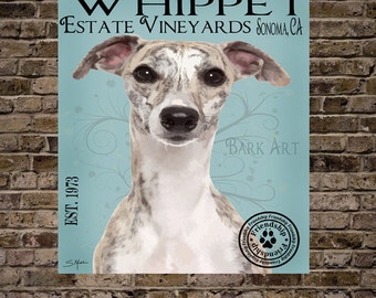 Whippet Dog Dog Art Estate Vineyards Sonoma County Print or Canvas