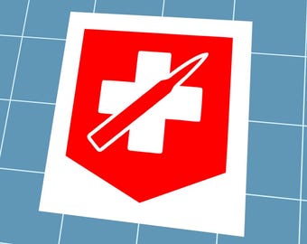 Calcomanía de vinilo con el logotipo de Juggernog (elige tu color y talla), resistente a la intemperie, símbolo del logotipo de la ventaja de Black Ops Zombies.