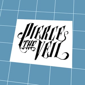 Pierce The Veil Vinyl Decal, Choose Your Color & Size, Weather-Resistant Car Sticker, Emo Rock Band Logo Symbol, Scene Goth Alternative
