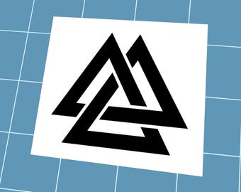 Valknut Vinyl Decal, Choose Your Color & Size, Weather-Resistant Car Sticker Viking Symbol