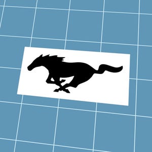 Ford Mustang Vinyl Decal, Choose Your Color & Size, Weather-Resistant Car Sticker, Horse Pony Car