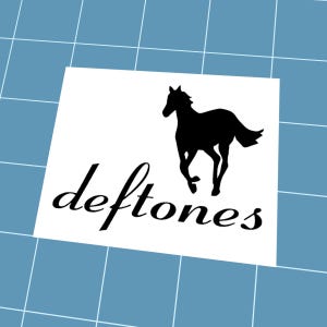 Deftones Vinyl Decal, Choose Your Color & Size, Weather-Resistant Car Sticker, Nu Metal Band Logo, Alternative Metal, White Pony
