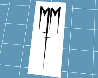 Vinilo adhesivo de Marilyn Manson, elige tu color y tamaño, pegatina para coche resistente a la intemperie, símbolo del logotipo MM Goth Rock