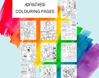 Funny Goose Coloring Pages – Silly Goose Art for Adults & Kids | Whimsical Animal Coloring PDF Download
