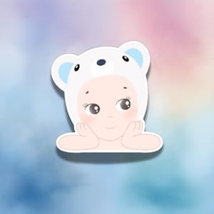Sonny Angel Animals Sticker - Cute Kawaii Vinyl Decal - Aesthetic Water Bottle & Laptop Sticker - Collector Gift - Waterproof + Durable