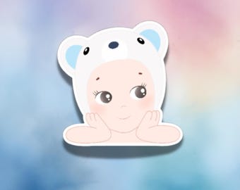 Naklejka Sonny Angel Animals - Słodka naklejka winylowa Kawaii - Estetyczna naklejka na butelkę z wodą i laptopa - Prezent dla kolekcjonera - Wodoodporna + Trwała