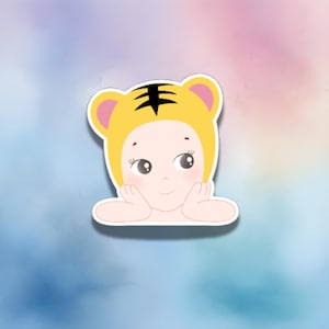 Sonny Angel Animals Sticker - Cute Kawaii Vinyl Decal - Aesthetic Water Bottle & Laptop Sticker - Collector Gift - Waterproof + Durable