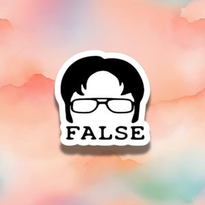 Sticker Dwight Schrute minimaliste - Faux. - Sticker en vinyle The Office - Citation de série télé amusante - Sticker étanche pour ordinateur portable et bouteille d'eau
