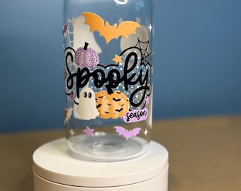 Spöklik säsongsglasmugg med bambulock