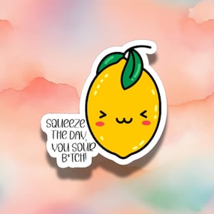 Sticker « Presse le jour » citron – Sticker vinyle impertinent et rigolo