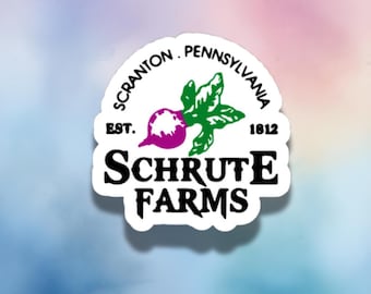Schrute Farms Aufkleber - The Office TV Show Inspirierter Vinyl Aufkleber - Beet Aufkleber - Wasserdichter Laptop- und Wasserflaschenaufkleber Dwight Schrute Geschenk