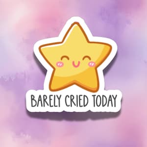 Skurril Kawaii Stern Sticker: Inspirierender Vinyl-Aufkleber für hellere Tage