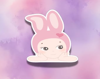 Naklejka Sonny Angel Animals - Słodka naklejka winylowa Kawaii - Estetyczna naklejka na butelkę z wodą i laptopa - Prezent dla kolekcjonera - Wodoodporna + Trwała