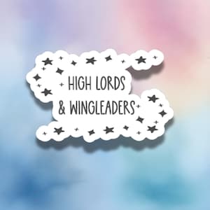 May include: White sticker with a black cloud shape and stars. The text inside the cloud reads "HIGH LORDS & WINGLEADERS".
