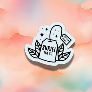Minimalist Suriel Tea Sticker - ACOTAR Inspired Vinyl Decal - Fantasy Bookish Gift - Waterproof Laptop & Water Bottle Sticker