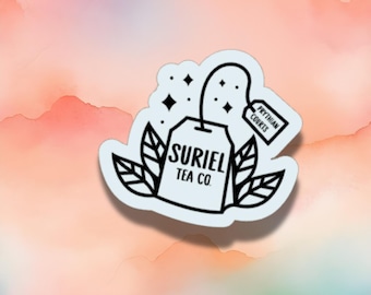 Minimalist Suriel Tea Sticker - ACOTAR Inspired Vinyl Decal - Fantasy Bookish Gift - Waterproof Laptop & Water Bottle Sticker