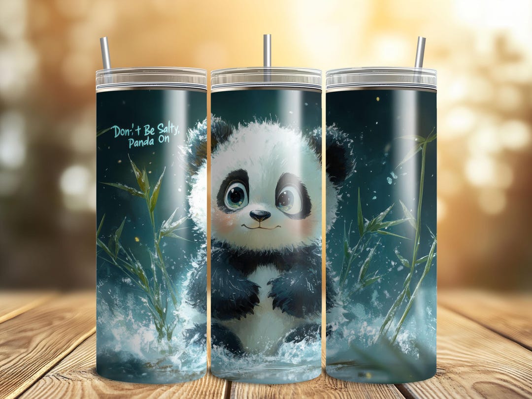 Panda on Sublimation Design PNG, Funny Baby Panda 20 Oz Skinny Tumbler ...