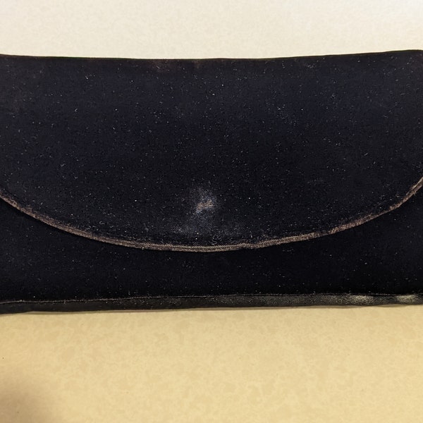1940's Clutch  Purse - Bags by Josef - Made in France - Fabric - Velvet and Satin - Two Sided - Snap Closure - Elegant