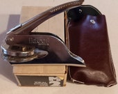 Ideal M 2 Pocket Seal Embosser - Original Box - Vintage - Storage Pouch - Notary Seal Stamp - Heavy Duty - Metal Hand Stamp