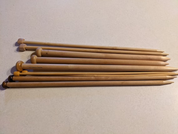 Wood Knitting Needles Bamboo Single Point Various Sizes Clover