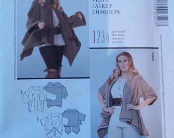 SALE - Burda Style Muster 7427 - Jacke - Locker sitzend - Kurzarm - Langarm - Leichtes Nähen - Lässig - Ungeschnittenes Muster - Neu