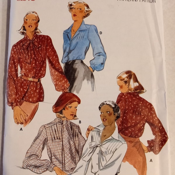 Blouse Sewing Pattern -Butterick Pattern 5079 - Loose Fitting - Button Closure - Front & Back Tucks - Long Sleeve - Uncut Pattern - Size 18