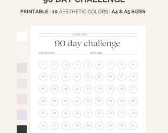 90 Day Challenge Tracker Printable | PDF Habit Tracker - Etsy