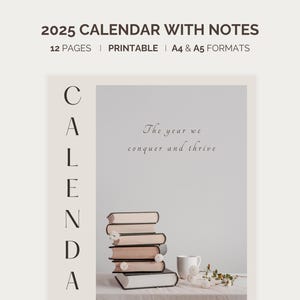 2025 Calendar, Easy to use, Aesthetic, Vibrant Colors, A4 & A5 formats