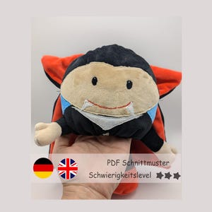 Reversible Vampire Plush Sewing Pattern: DIY Hand Puppet Softie (PDF Download)