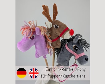 Steckentierchen Schnittmuster – Mini Steckenpferd nähen PDF (Pony, Einhorn, Rentier)