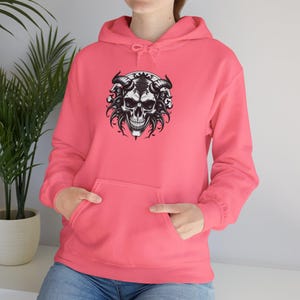 Gothic Skull Unisex Hoodie, Satanic Fashion Hoodie, Dark Gothic Hoodie, Unisex Skull Hoodie, Satanic Skull Hoodie, Gothic Clothing