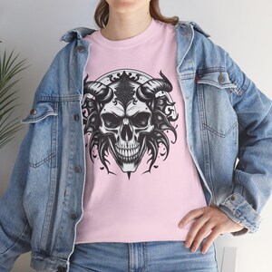 Gothic Skull Unisex Tee, Satanic Fashion T-Shirt, Dark Gothic Shirt, Unisex Skull Tee, Satanic Skull Top, Gothic Clothing, Satanic Apparel
