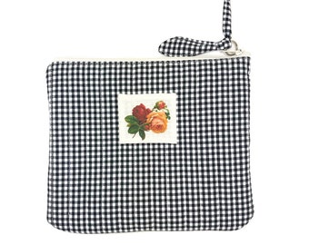 Quilted Gingham Make Up Bag.