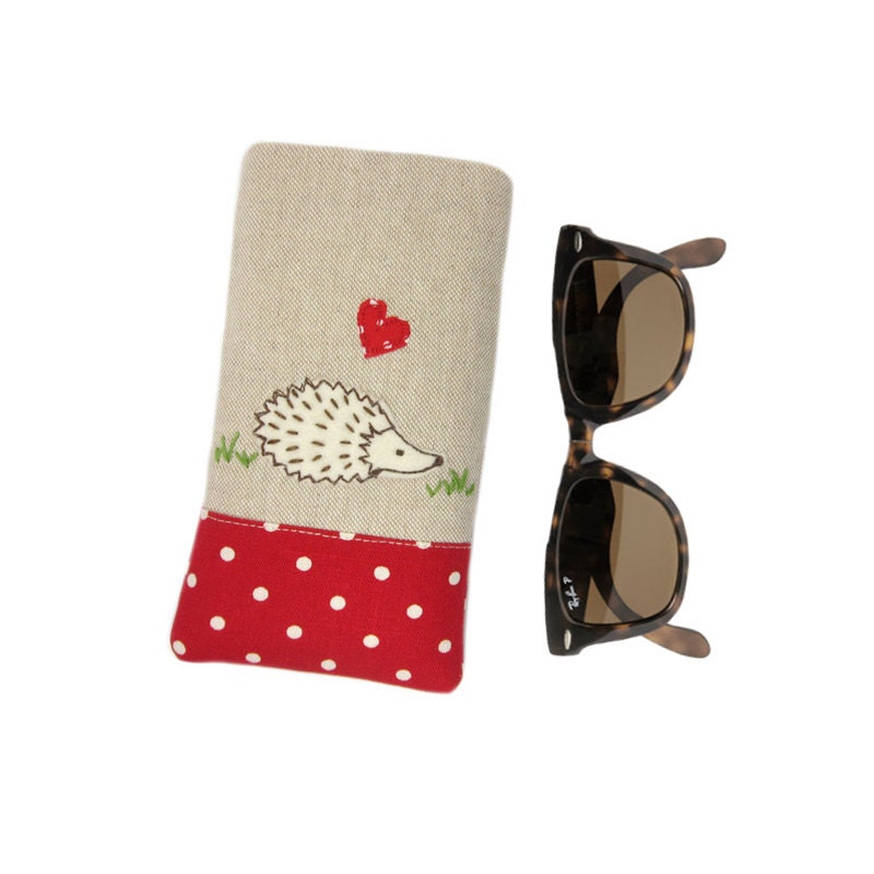 Soft Padded Glasses Case Sunglasses Holder Hedgehog Reading Etsy