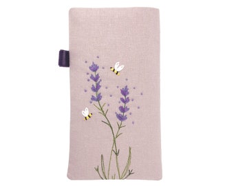 Lavender Flowers Glasses Case, Padded Floral Sunglasses Holder