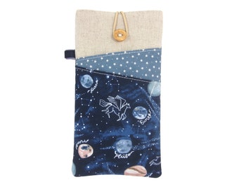 Celestial Planets Phone Sleeve. Padded Mobile Pouch.  Custom Sizes. iPhone 15, Galaxy S24. Oneplus, Motorola, Sony Xperia