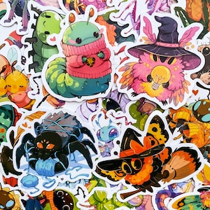 100PCS Whimsical Bug Stickers, Cute Caterpillars, Colorful Cozy Animal Stickers, Waterproof Stickers for Laptops, Water Bottles, Notebooks