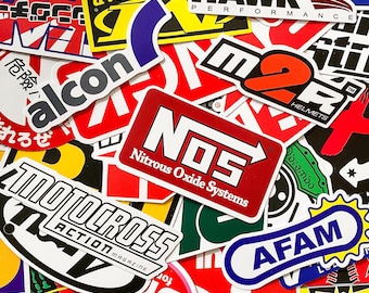 100pcs Racing Stickers, JDM Car Decals, Helmet Stickers,  F1 Sticker, Super Bike Stickers for Auto Lovers, Waterproof Vinyl Auto Tuning Logo
