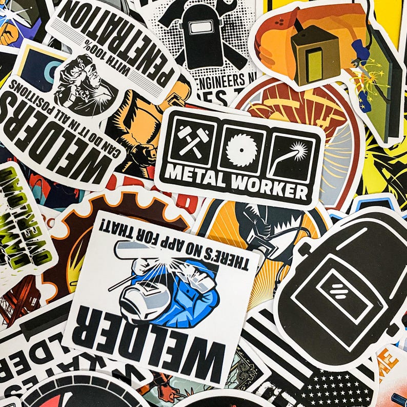 50PCS Tough Welder Work Stickers, Industrial Labor Stickers, Classic ...