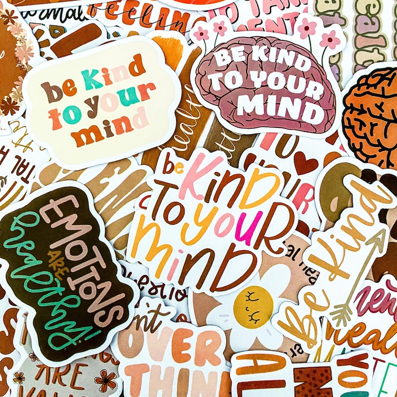 50PCS Positive Mental Health Stickers, Warm Uplifting Quote Stickers ...