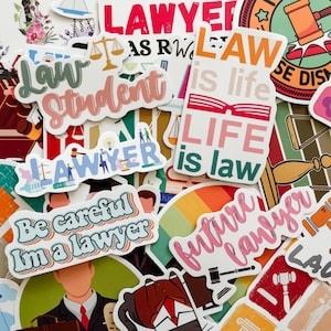 100PCS Lawyer Stickers, Gavel & Justice Scale Stickers, Legal Profession Stickers, Fun Law Stickers for Scrapbook, Water Bottles, Journals