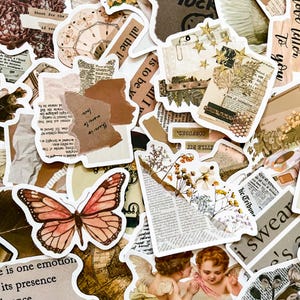 50 stuks vintage stickers, waterdichte antieke retro stickers, esthetische stickers, flirtstickers, grillige stickers voor plakboek, dagboek
