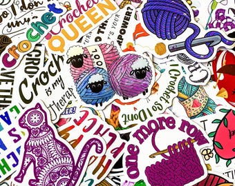 100pcs Craft & Crochet Stickers Pack, Artistic Tool Stickers, Colorful Mandala Stickers, Aesthetic Sticker for Calendars, Laptop, Stationery