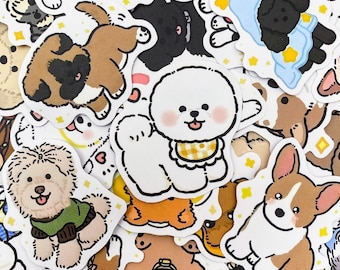 50PCS Cute Dog Stickers, Playful Adorable Puppies Stickers, Cartoon Animal Stickers, Waterproof Stickers for Journal, Kindle, Notebooks