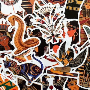 100PCS Egyptian Mythology Stickers Pack, Egyptian Mythology Stickers, Ancient Pharaoh Stickers, Cultural Sticker for Kindle, Laptop, Luggage