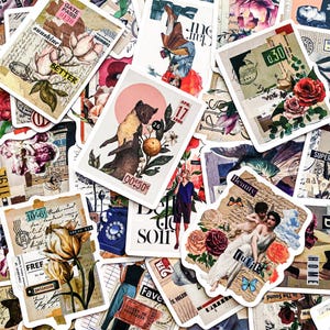 100 STKS esthetische vintage stickers, bloemencollagestickers, retro dagboekstickers, kunststickers, waterdichte sticker voor plakboek, bagage