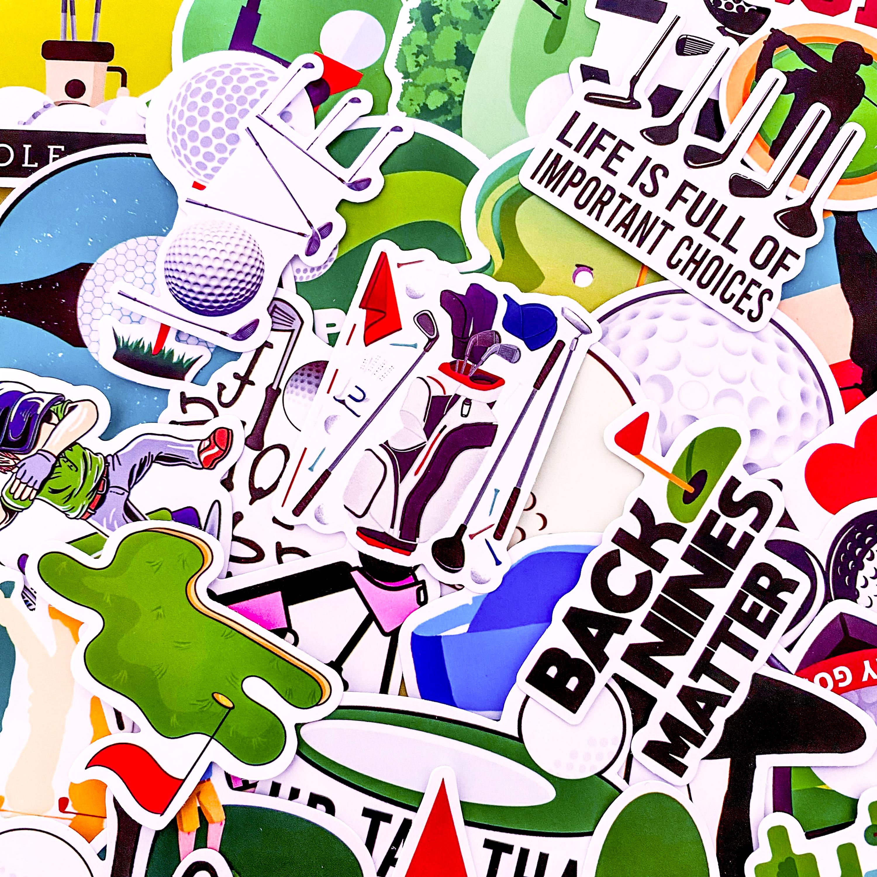 50PCS Golf Ball Club Stickers, Course Scene Stickers, Playful Sports ...
