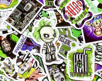 50PCS Dark Weird Horror Stickers, Creepy Green Art Stickers, Cult Ghoul Gothic Stickers, Funny Haunted Stickers for DIY Craft, Skateboards