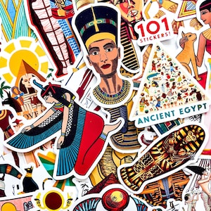 100PCS Ancient Egypt Stickers, Egyptian Gods Stickers, Pharaohs Stickers, Vibrant Stickers for Laptops, Water Bottles, Journals, Scrapbooks