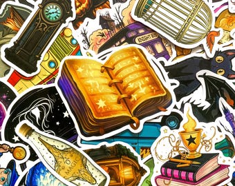 100PCS Magic Stickers, Fantasy Stickers, Wizard Stickers, Aesthetic Stickers, Magical Waterproof Stickers for Scrapbooks, Notebooks, Kindle